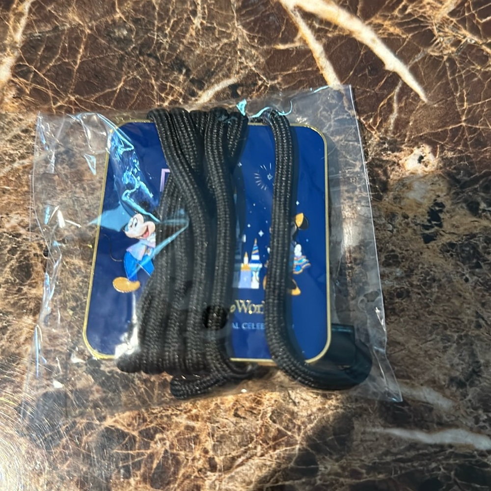 Disney 50th Anniversary ID Lanyard Mickey Minnie Mouse Castle Cast Member